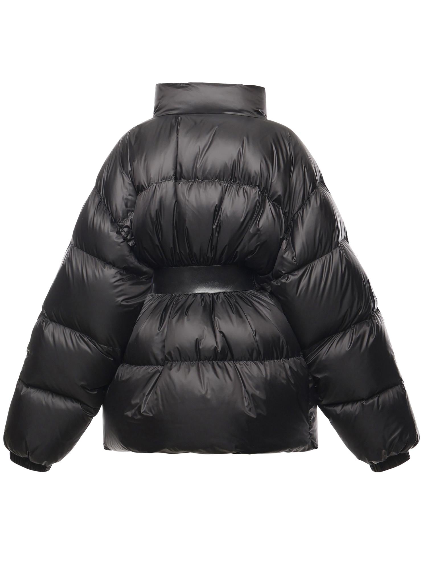 Piumino corto Hourglass con cintura in tessuto tecnico 850864 TTO411000 BALENCIAGA 