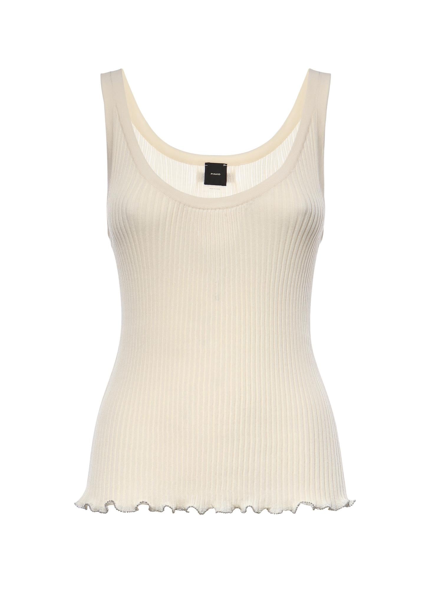 Top a costine con logo 106323 A343C14 PINKO 