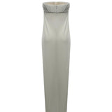 Abito lungo drappeggiato in chiffon A0469123 483 ALBERTA FERRETTI 