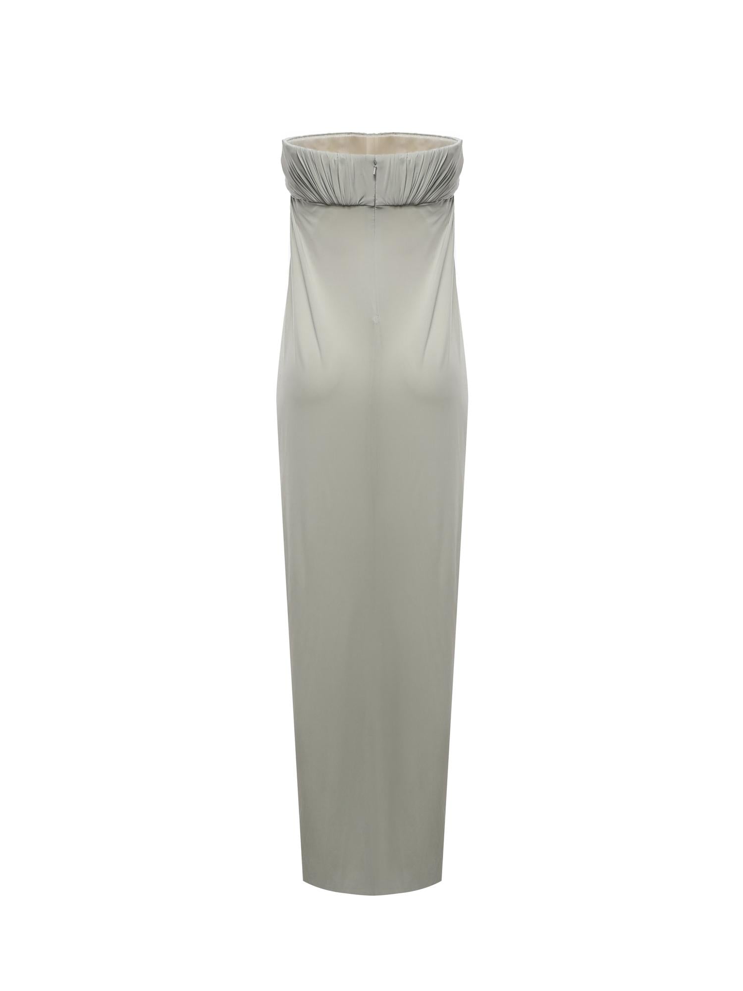 Abito lungo drappeggiato in chiffon A0469123 483 ALBERTA FERRETTI 