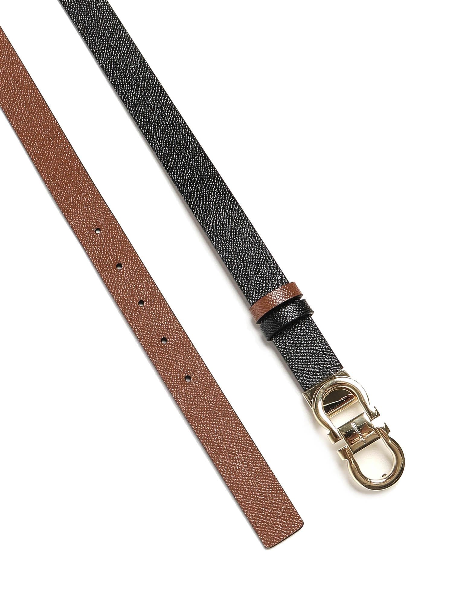 Cintura regolabile e reversibile Gancini 230294 780407009 FERRAGAMO 