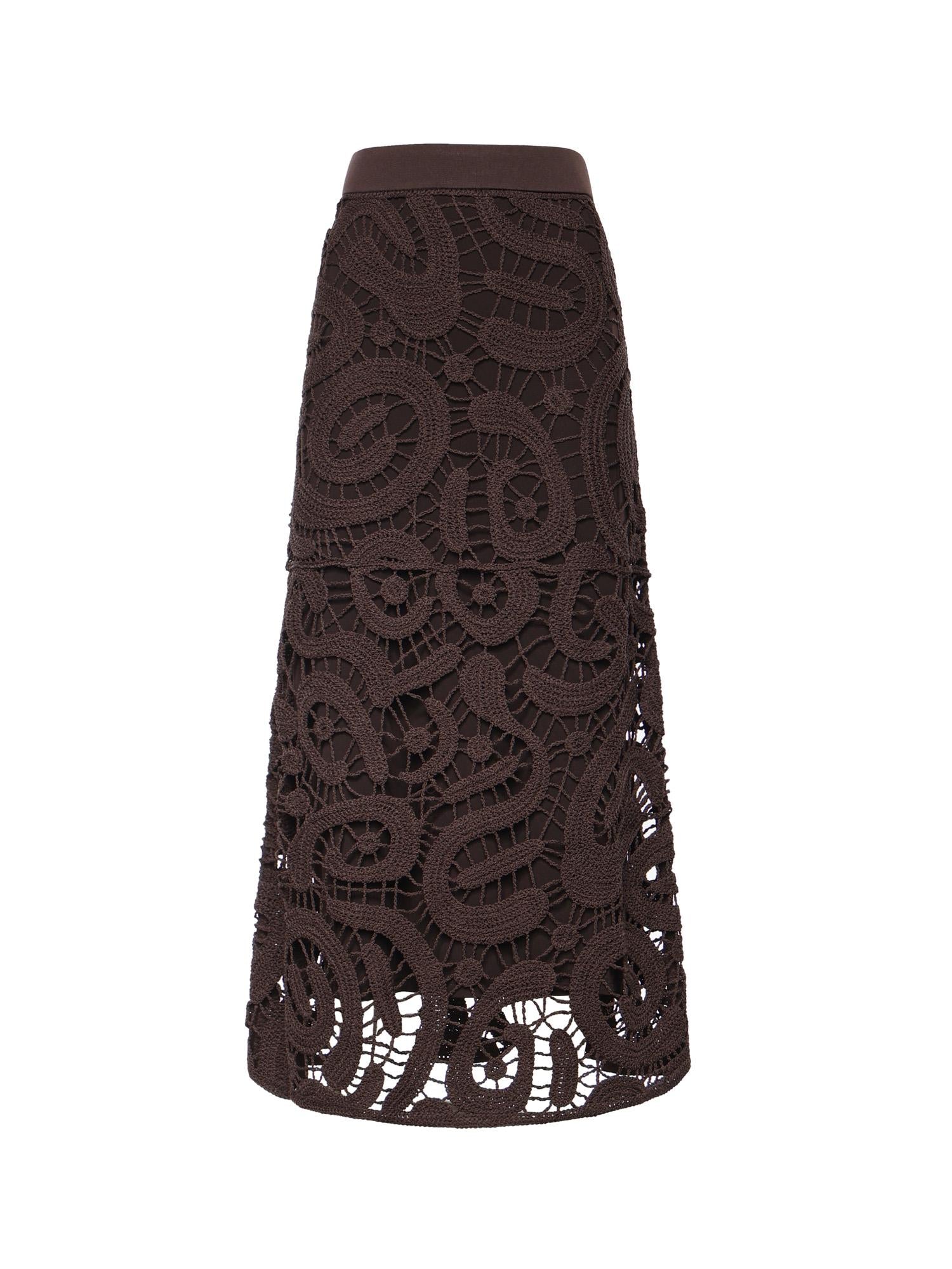 Gonna midi in crochet geometrico 106353 A354M05 PINKO 