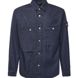 Overshirt in denim con logo K2S151100008 S00J7VJ201 STONE ISLAND 