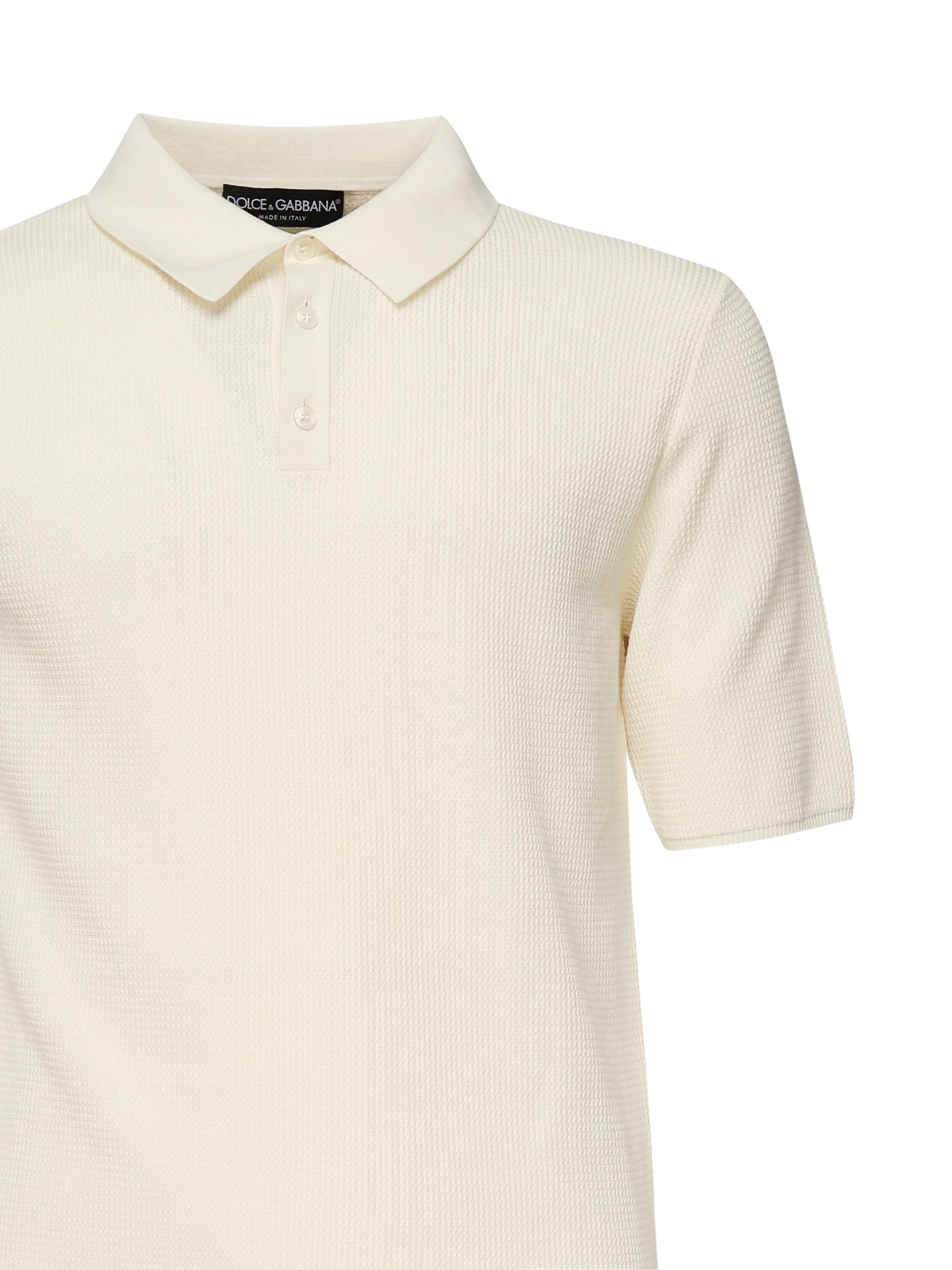 Polo in cotone con bottoni GXZ70T JBCFNW0001 DOLCE & GABBANA 