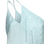 Top monospalla in raso con pizzo e paillettes 104765 A2DGE28 PINKO 