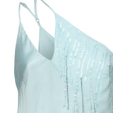 Top monospalla in raso con pizzo e paillettes 104765 A2DGE28 PINKO 