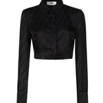 Camicia cropped in seta FF jacquard FS7994 AJ0ZF0GME FENDI 