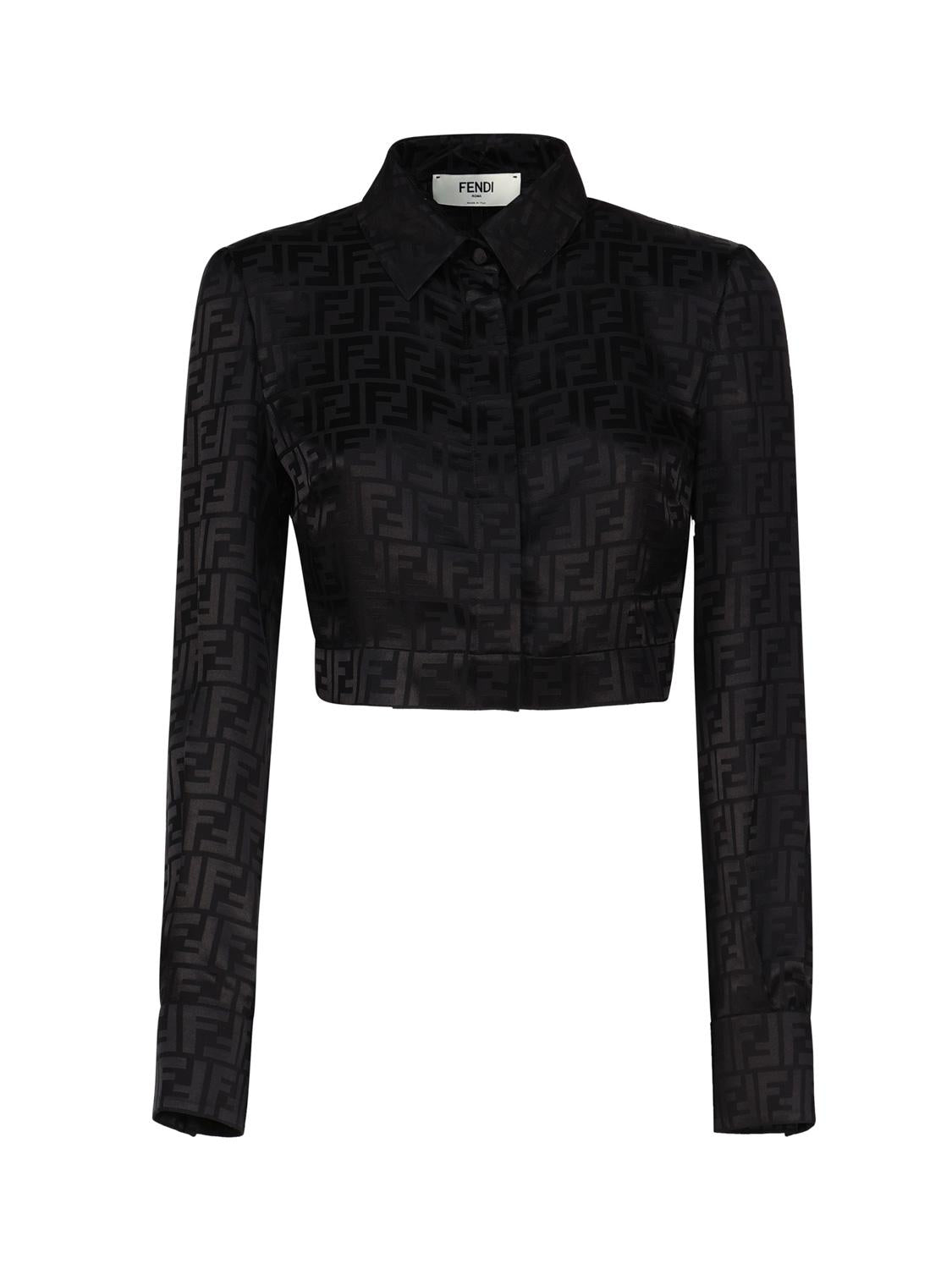 Camicia cropped in seta FF jacquard FS7994 AJ0ZF0GME FENDI 