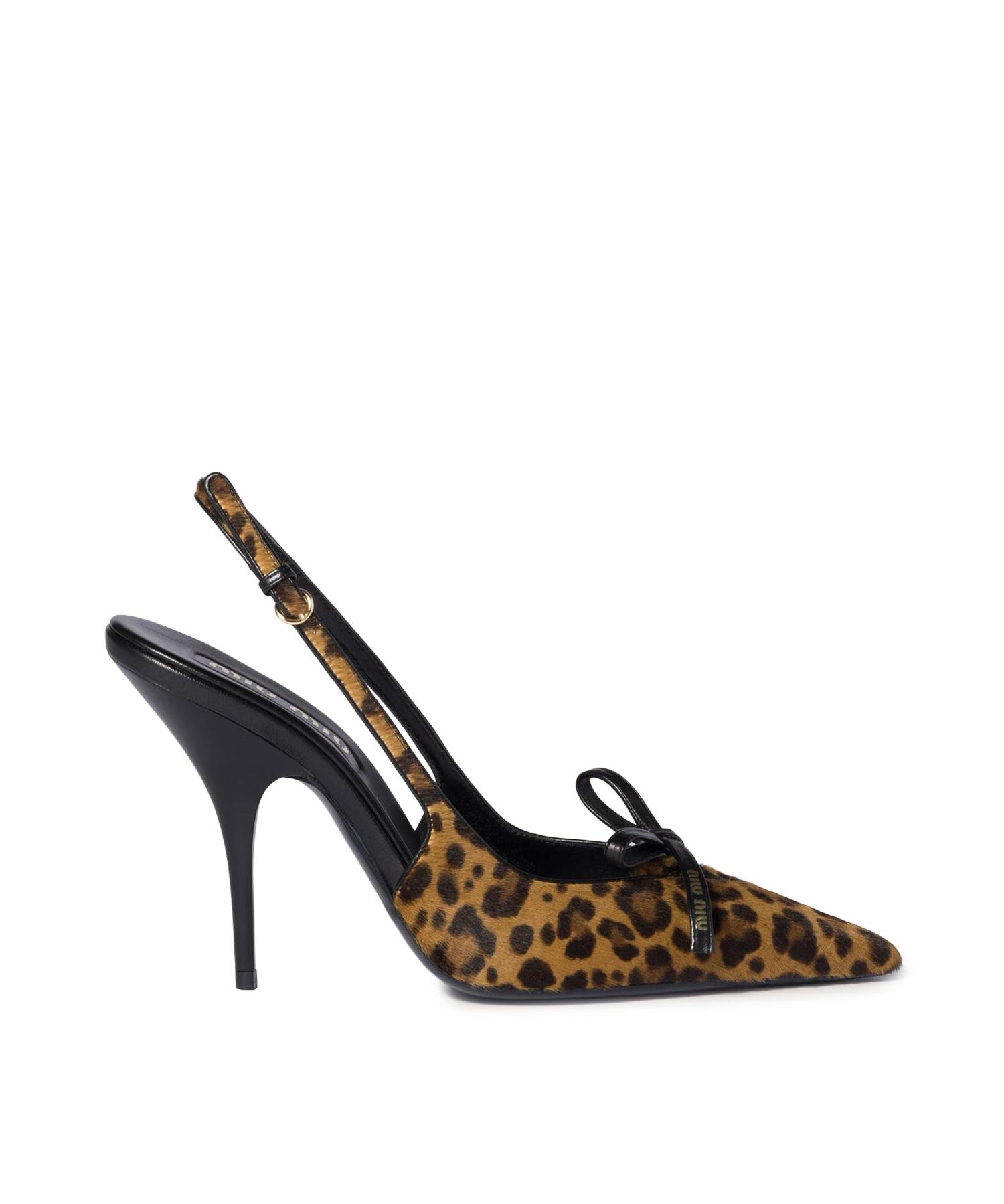 Décolleté slingback in pelle stampata con fiocco 5I474E XRYF0151 MIU MIU 