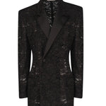 Giacca smoking in pizzo guipure 802140 Y9I521000 SAINT LAURENT 