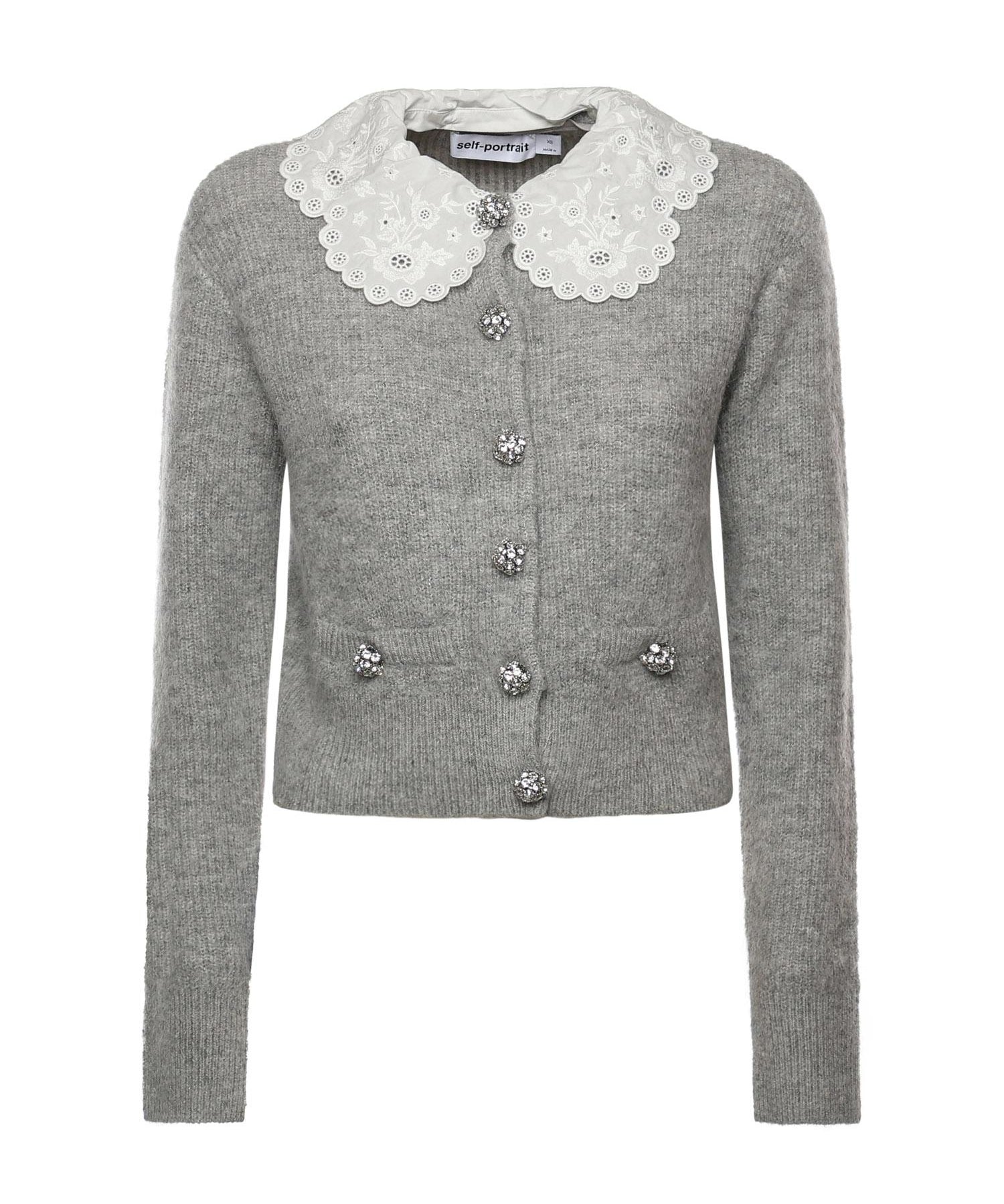 Cardigan con colletto in pizzo RS26123C GR SELF-PORTRAIT 