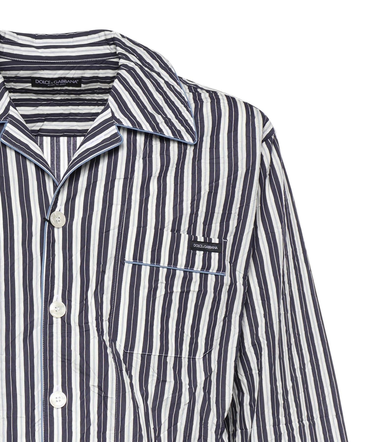 Camicia Vanity a righe con logo G5OI1T FBMFUS8053 DOLCE & GABBANA 