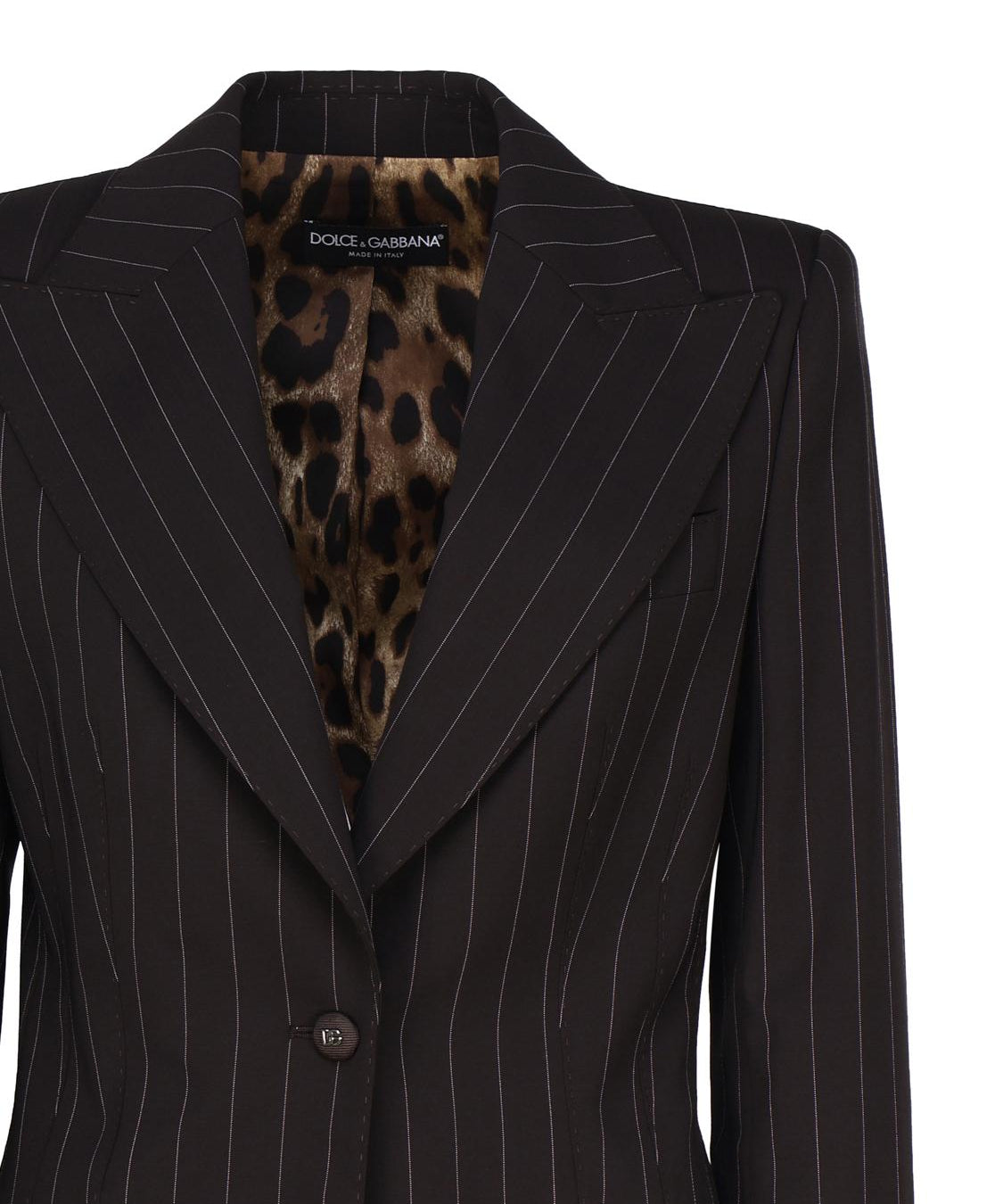Giacca Turlington monopetto in gessato di lana F29WZT FRBC2S8053 DOLCE & GABBANA 