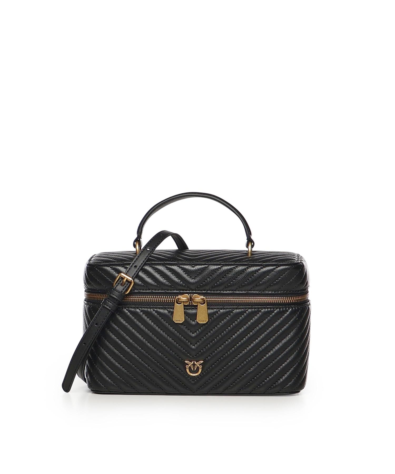Beauty case a tracolla in nappa chevron 106348 A0GKZ99Q PINKO 