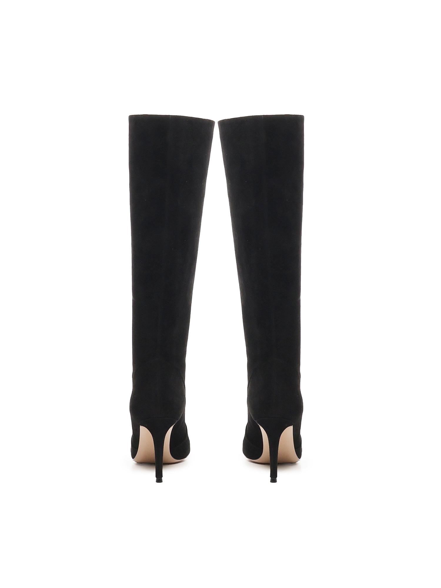 Stivali in camoscio G80626 85RICC45NERO GIANVITO ROSSI 