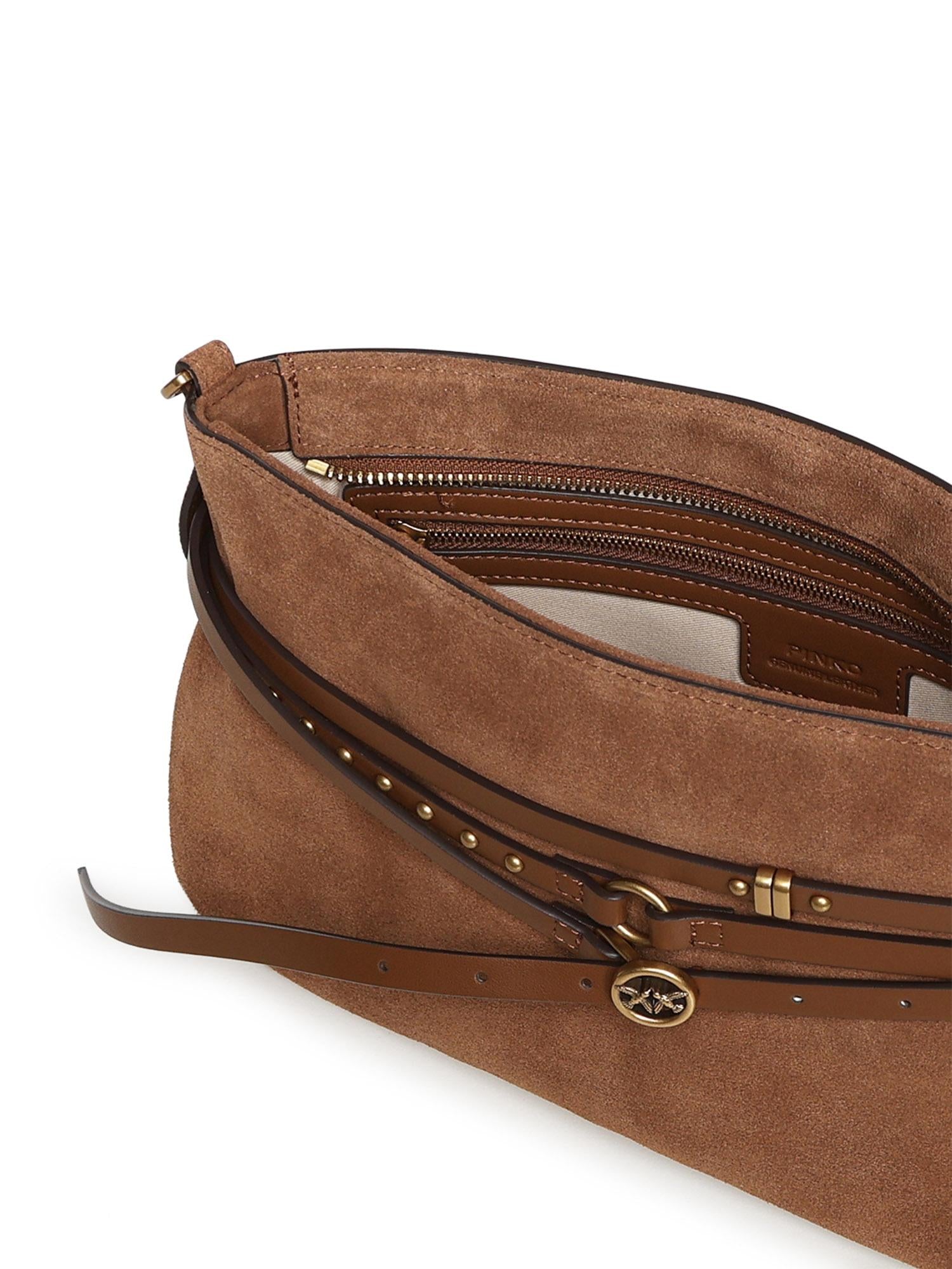 Borsa a spalla media Belt Bag in suede 106176 A0F6L17Q PINKO 