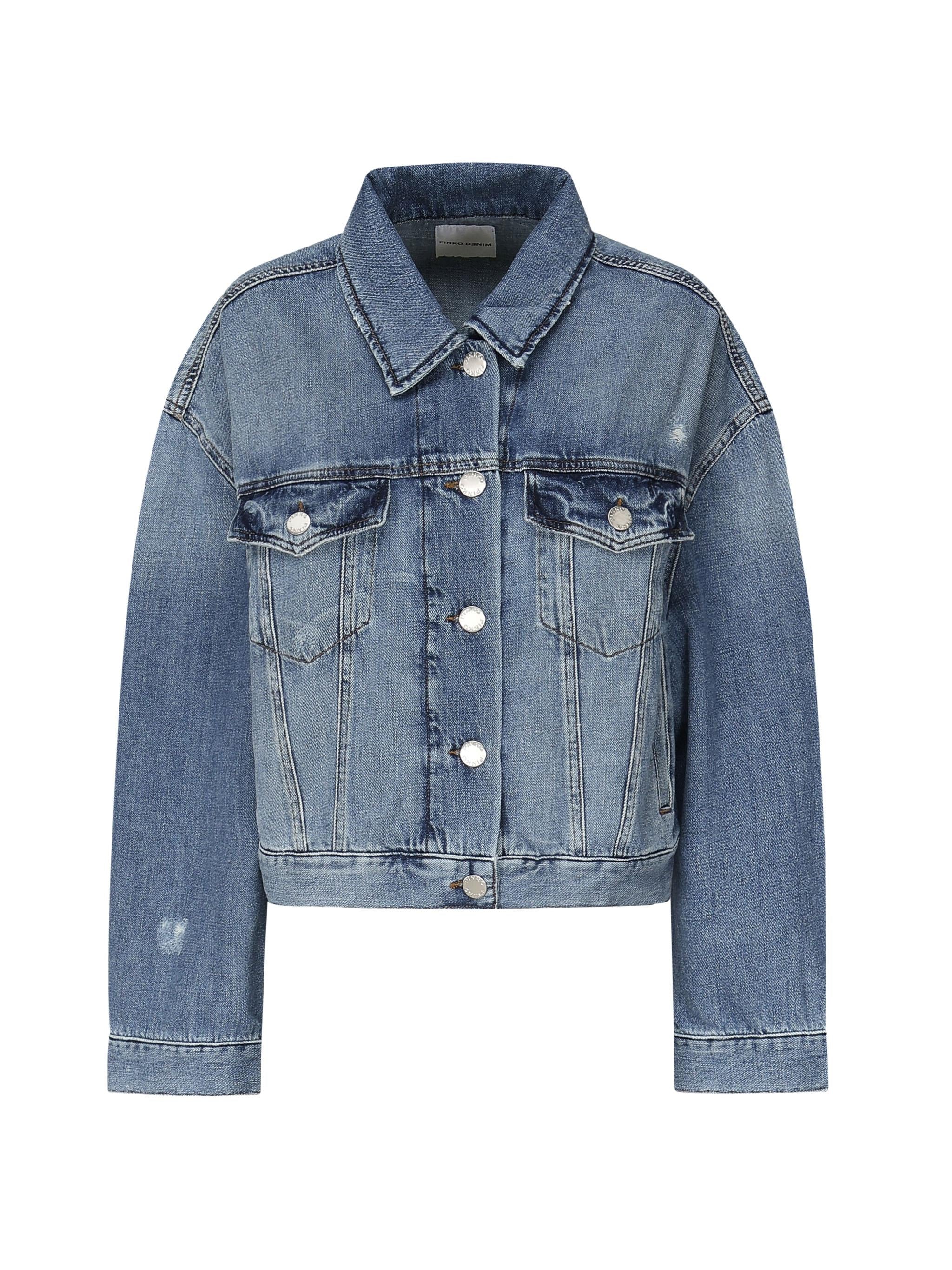 Giubbino jeans con taschini 104644 A2E1PJF PINKO 