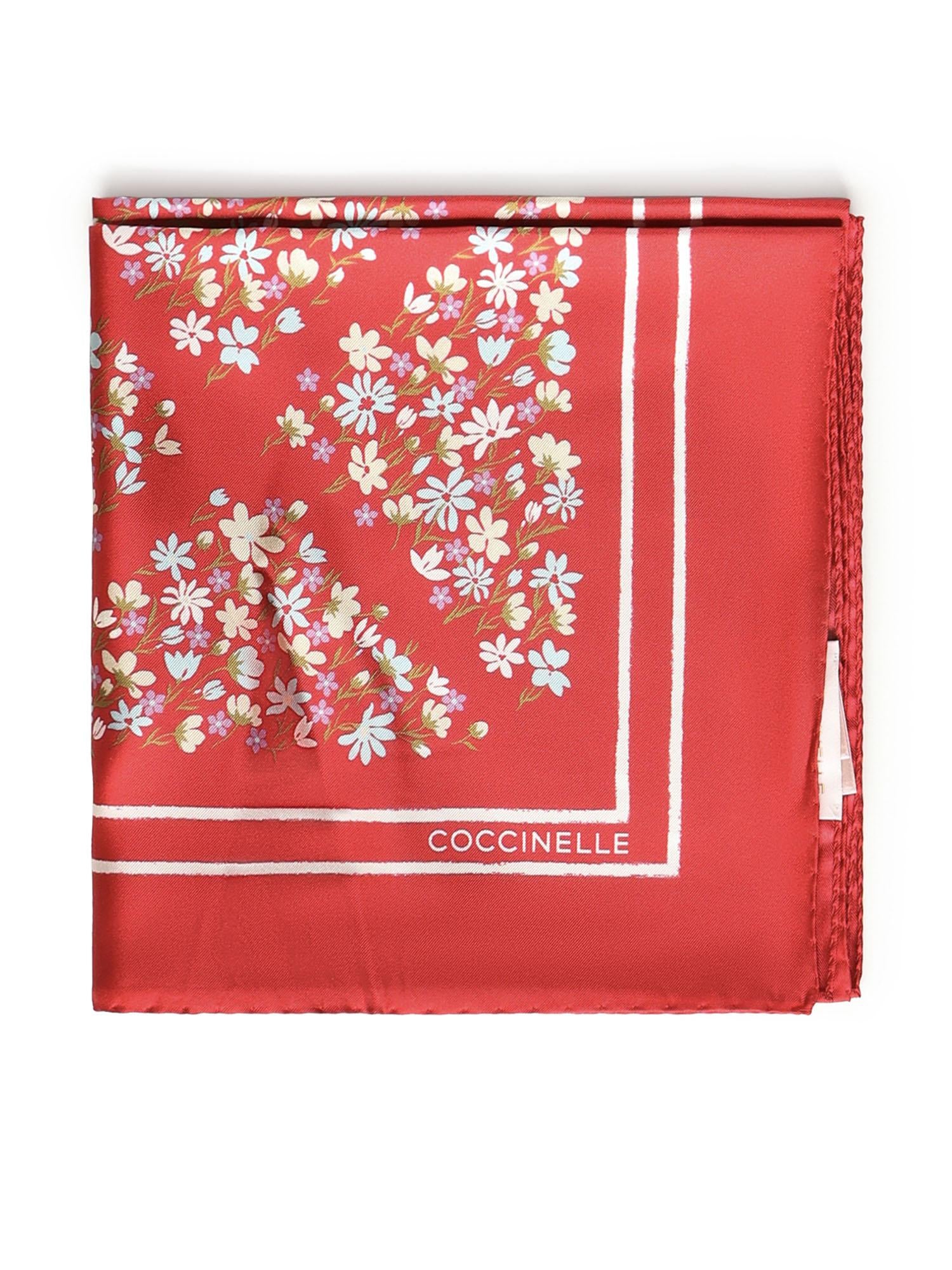 Foulard in seta con stampa E7UYE380101 M42 COCCINELLE 