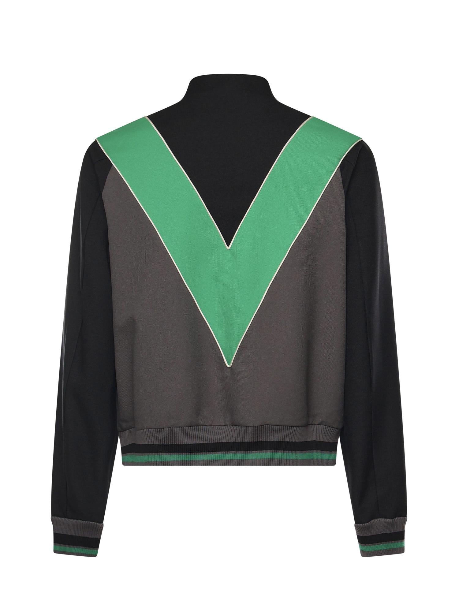 Felpa in nylon con V intarsiata 8V3MF29L AYYC2P VALENTINO GARAVANI 