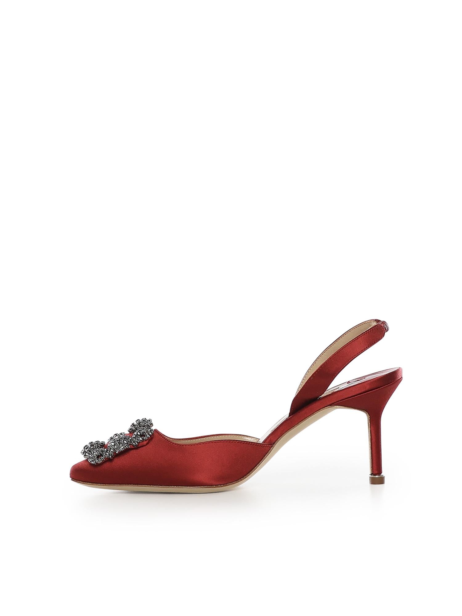 Slingback Hangisli in raso 4190473 6049 MANOLO BLAHNIK 