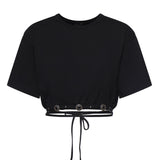 T-shirt cropped in jersey 106907 A3ARZ99 PINKO 