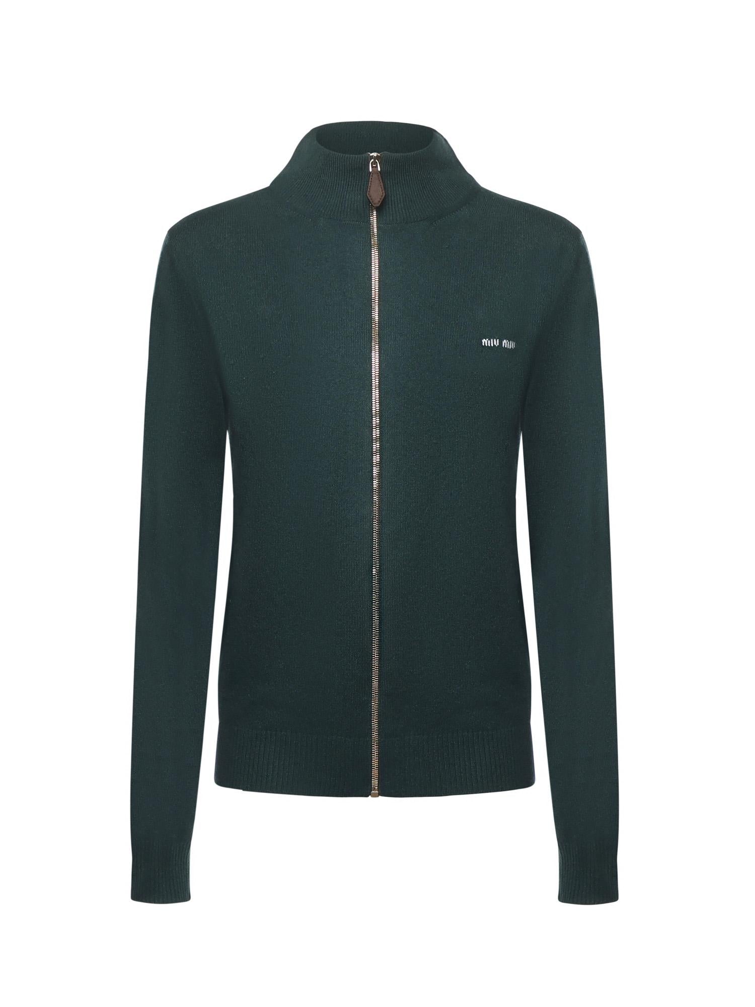 Maglia in cashmere con logo MMF995 1748F0L76 MIU MIU 