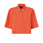 Camicia cropped con dettagli metallici 106826 A2LDA99 PINKO 