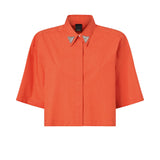 Camicia cropped con dettagli metallici 106826 A2LDA99 PINKO 