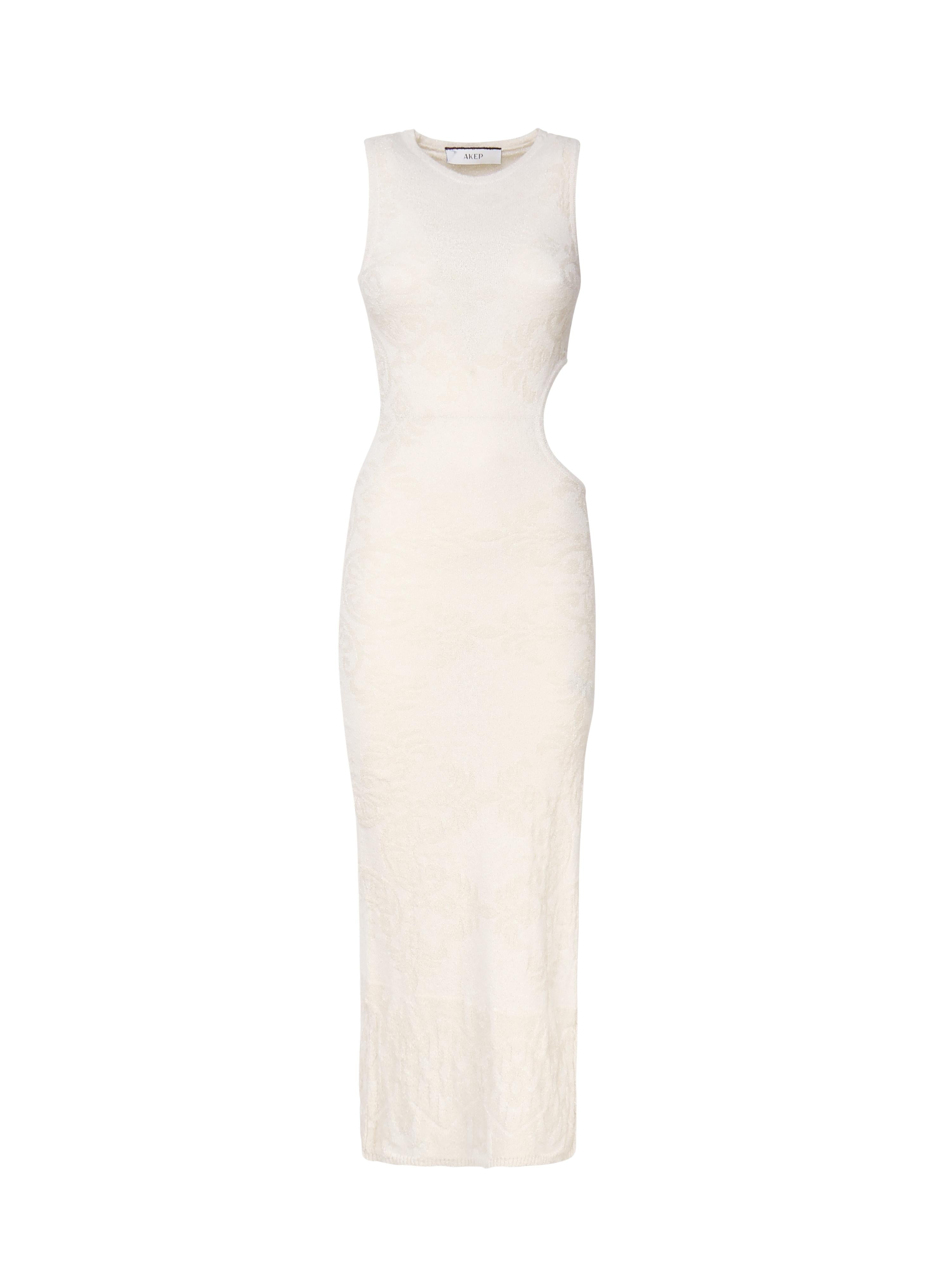 Abito lungo aderente con cut-out sul fianco VSKD05044 -V1 INSPIRED BY AKEP 