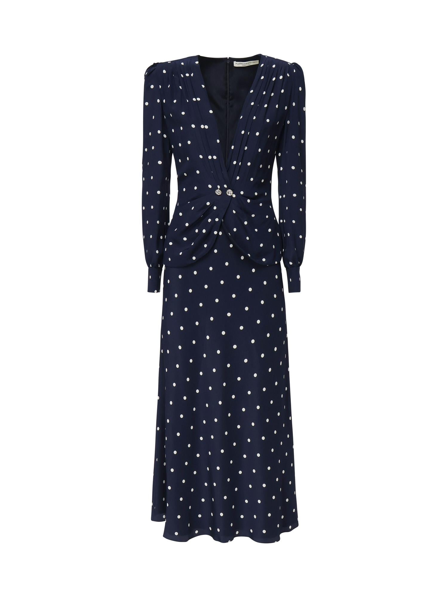 Abito a pois con bottoni gioiello FABX4108F4655 1643 ALESSANDRA RICH 