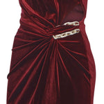 Abito lungo in velluto<BR/> AW25128X BU SELF-PORTRAIT 