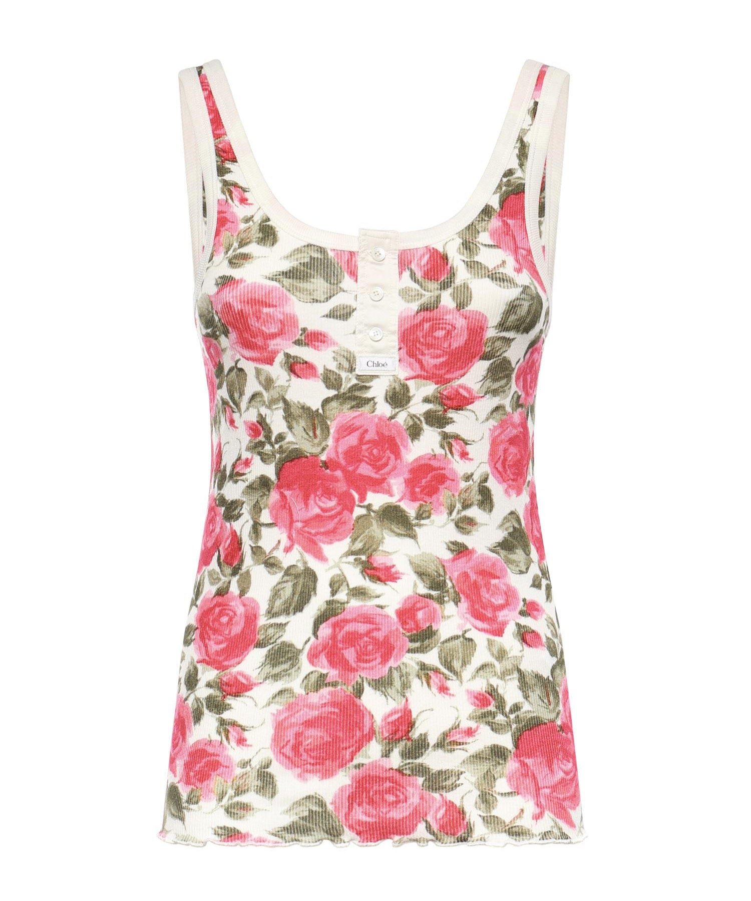 Canotta Henley in jersey di cotone CH26UJH58909 91Y CHLOÉ 