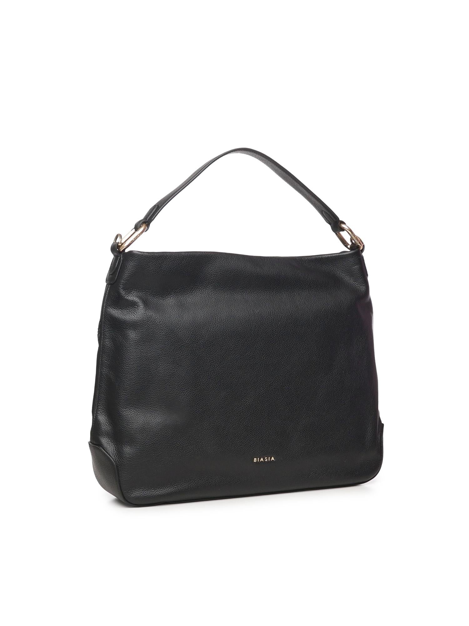 Borsa a spalla con logo BIBP9E502 NERO BIASIA 