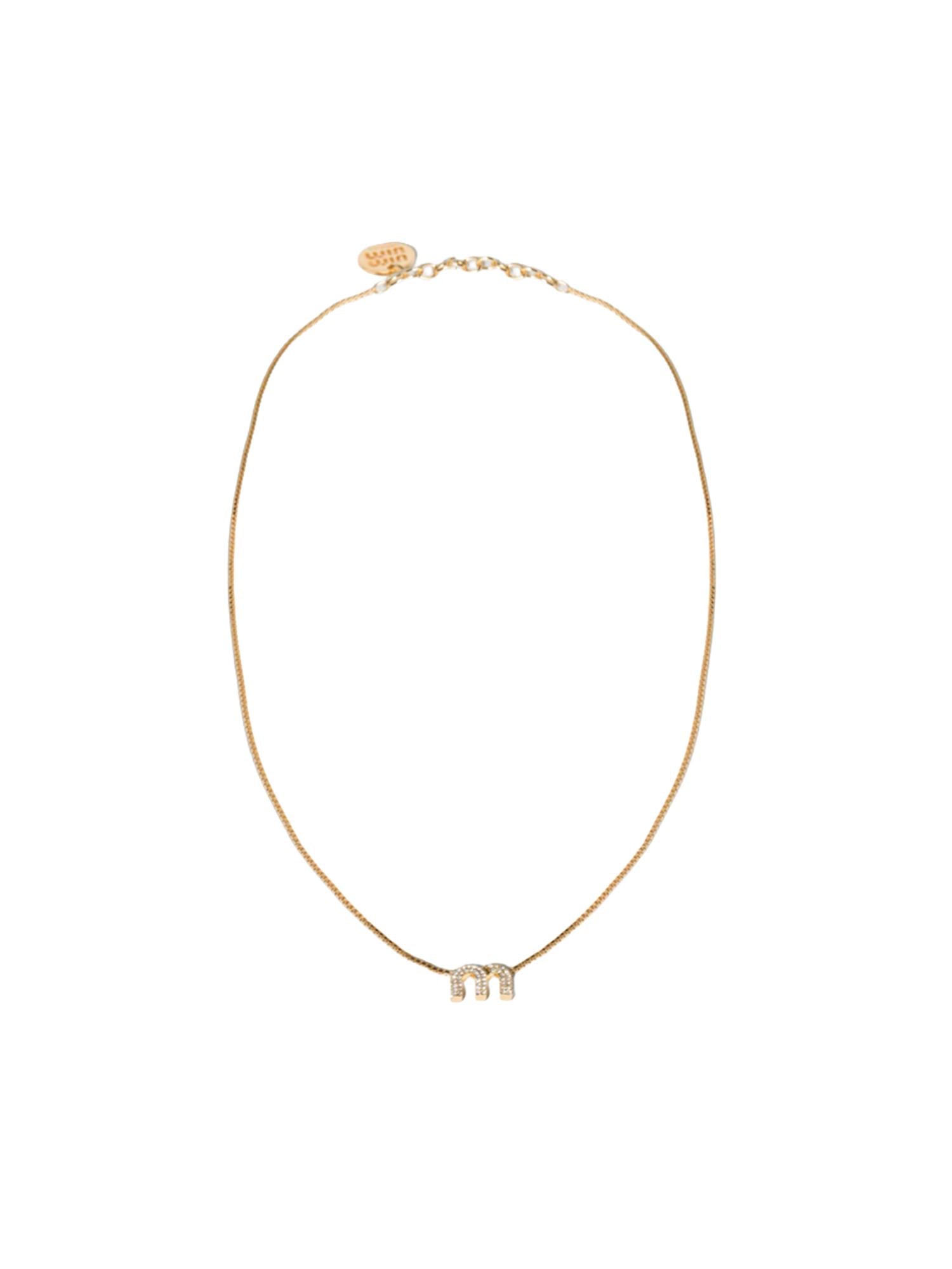 Collana in metallo con cristalli 5IC305 2DNCF0NXA MIU MIU 