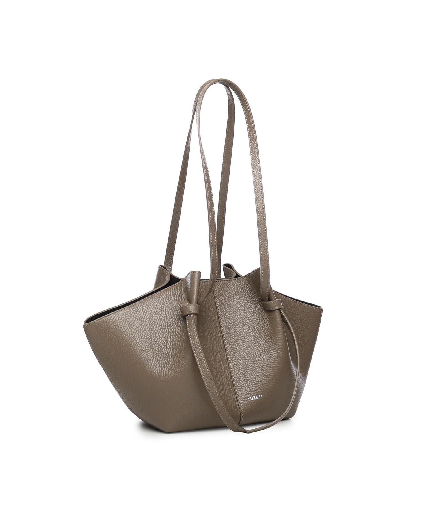 Borsa tote Mochi large in pelle MOCHI PEBBLE GRAIN LEATHER TAUPE YUZEFI 