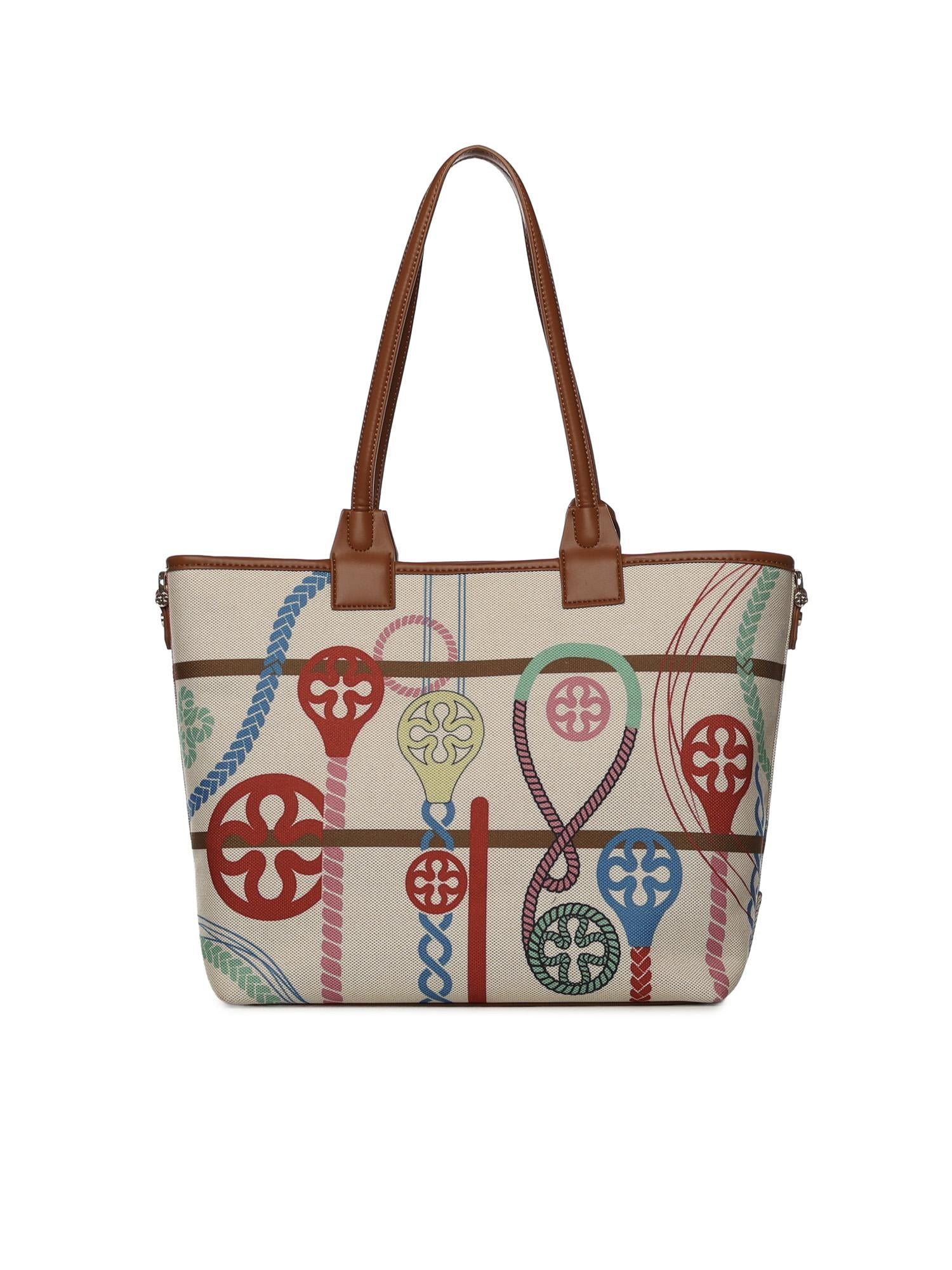 Borsa shopping con logo 73BS9MT02 GUENDAOFF WHITE/MULTICOLOR V° 73 