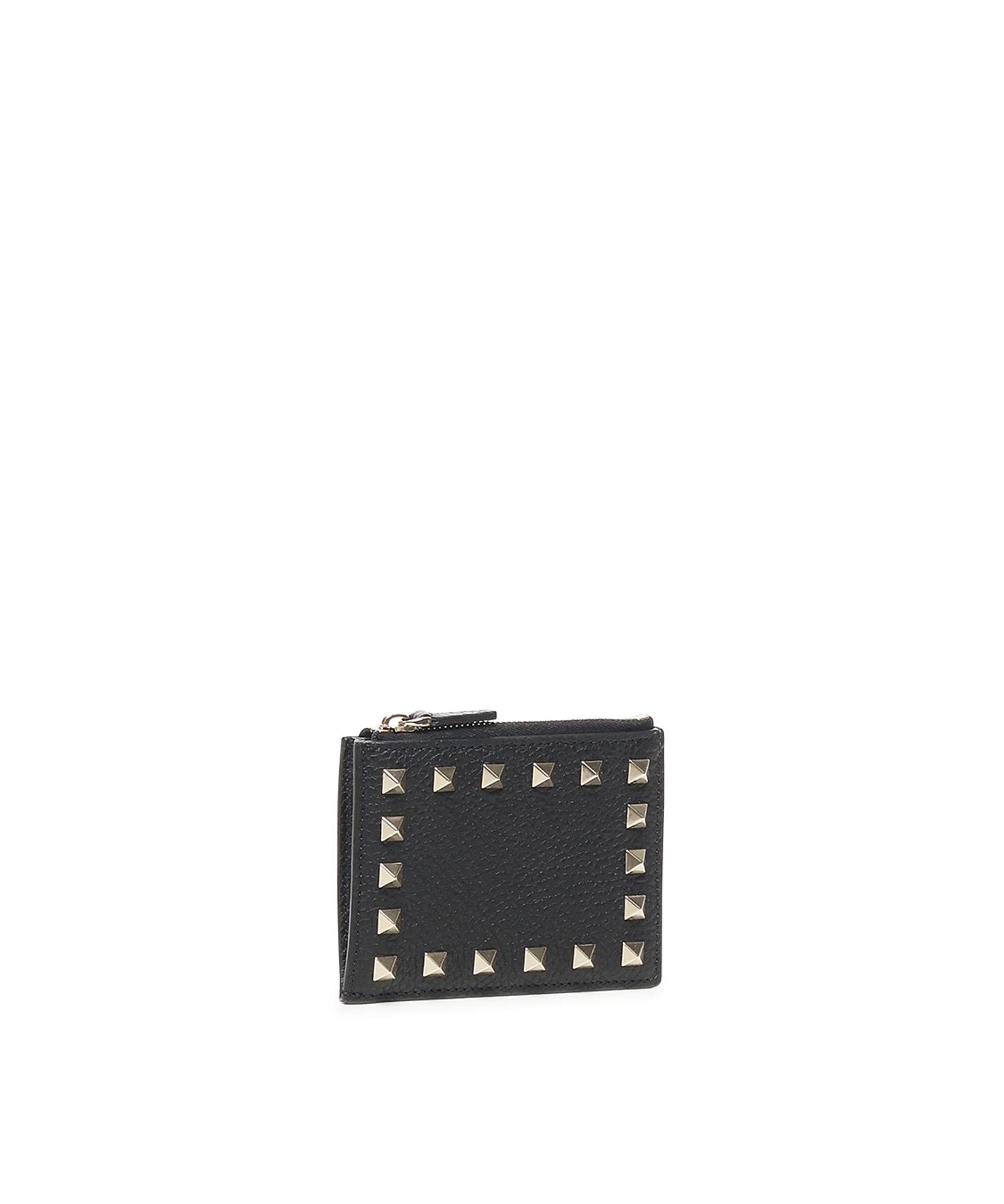 Portacarte Rockstud in vitello granato 7W2P0AI8 VSH0NO VALENTINO GARAVANI 