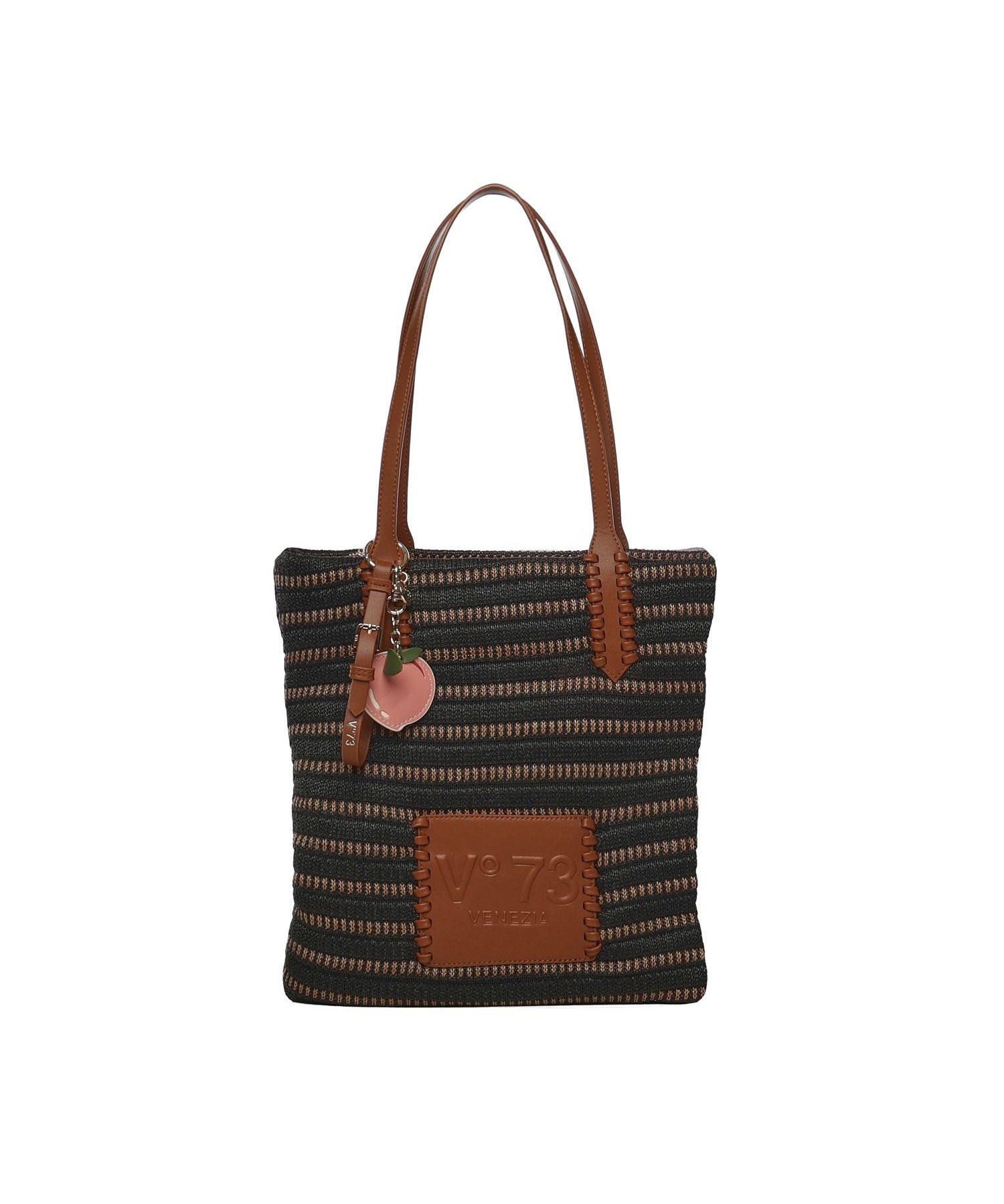 Borsa shopping con logo 73BS9M802 CASSIENERO/CUOIO V° 73 