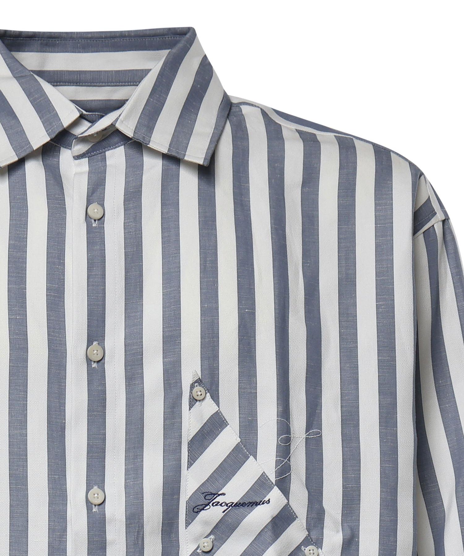 Camicia La Chemise Voilier a righe in cotone e lino SHM00624AW00855 3JK JACQUEMUS 