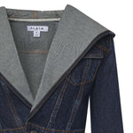 Giacca corta con cappuccio in denim AA9V0306D014C A24 ALAIA 