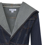 Giacca corta con cappuccio in denim AA9V0306D014C A24 ALAIA 