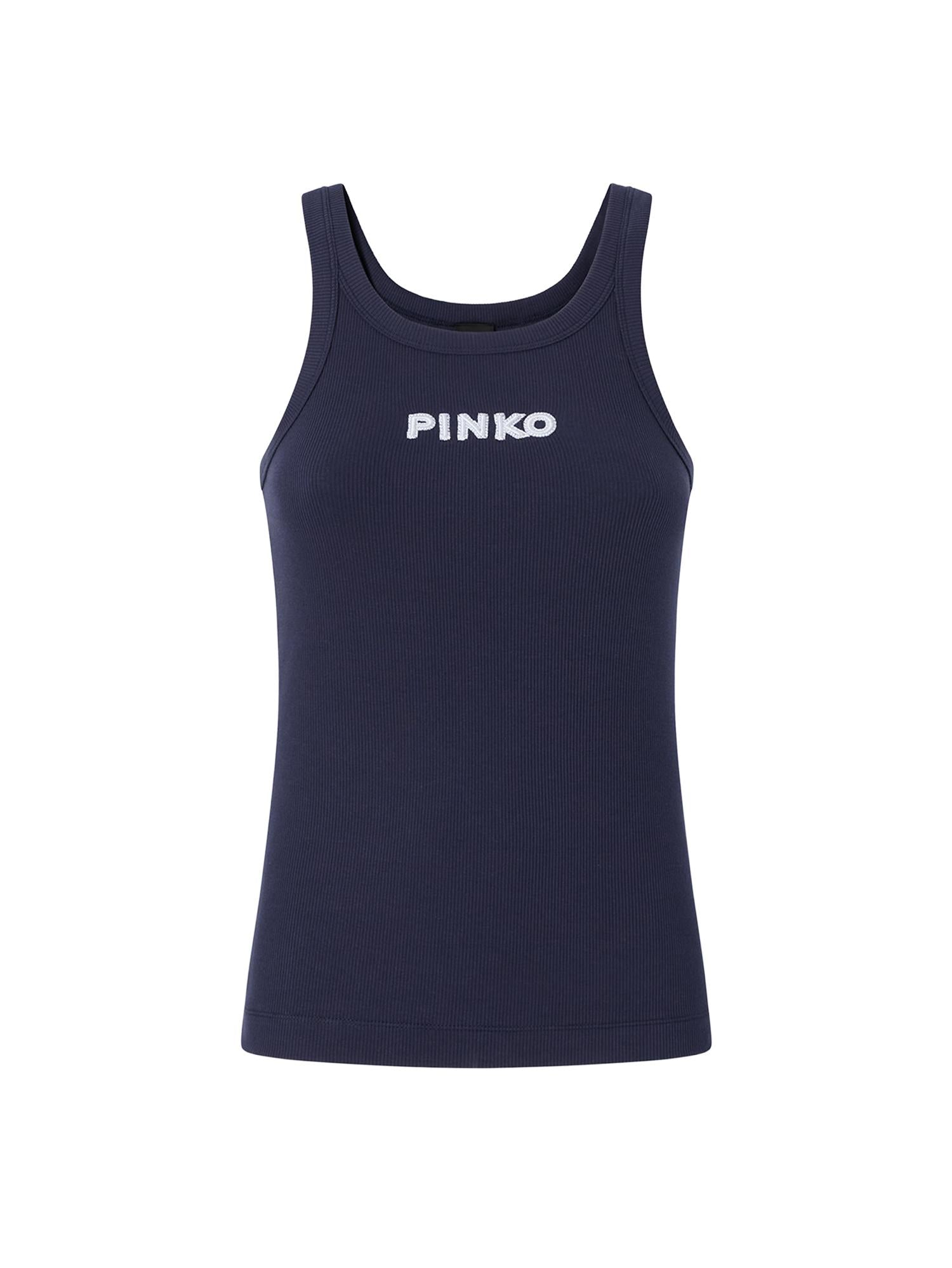 Tank top con logo 3D 107302 A3H6GA3 PINKO 