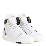 SNEAKERS 1990 BIANCHE E NERE IN PELLE <BR/> 1990 LEATHERWHITE/BLACK GIULIANO GALIANO 