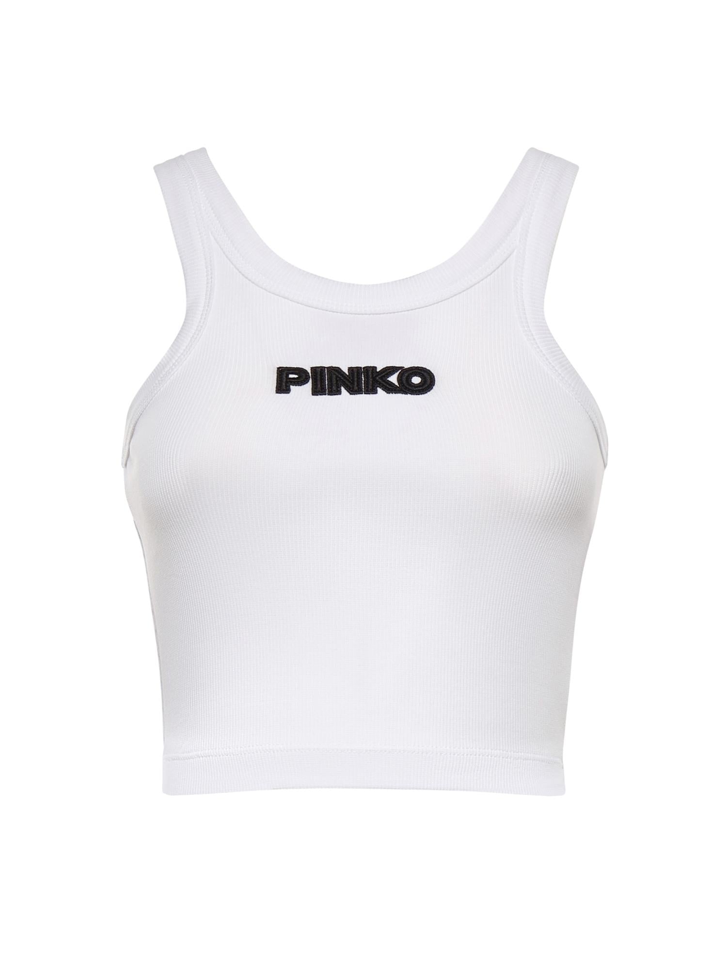 Canotta cropped con logo 107301 A3H6Z14 PINKO 
