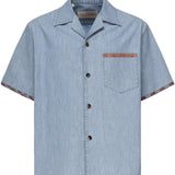Camicia in denim con finiture stampa floreale 6V0DB04L ALM508 VALENTINO GARAVANI 
