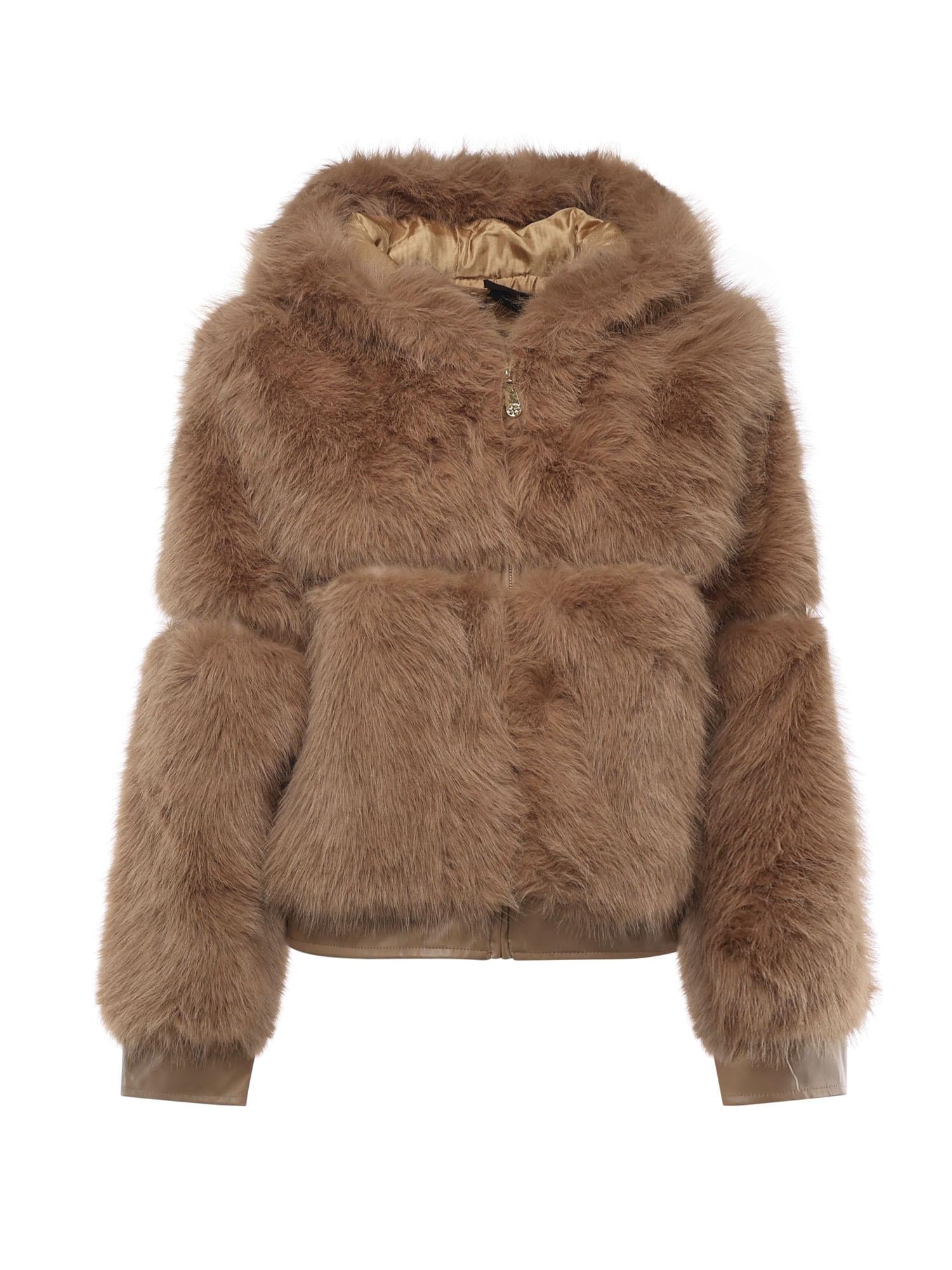 Pelliccia penny con cappuccio 73C19EX02 PENNYNATURALE V° 73 