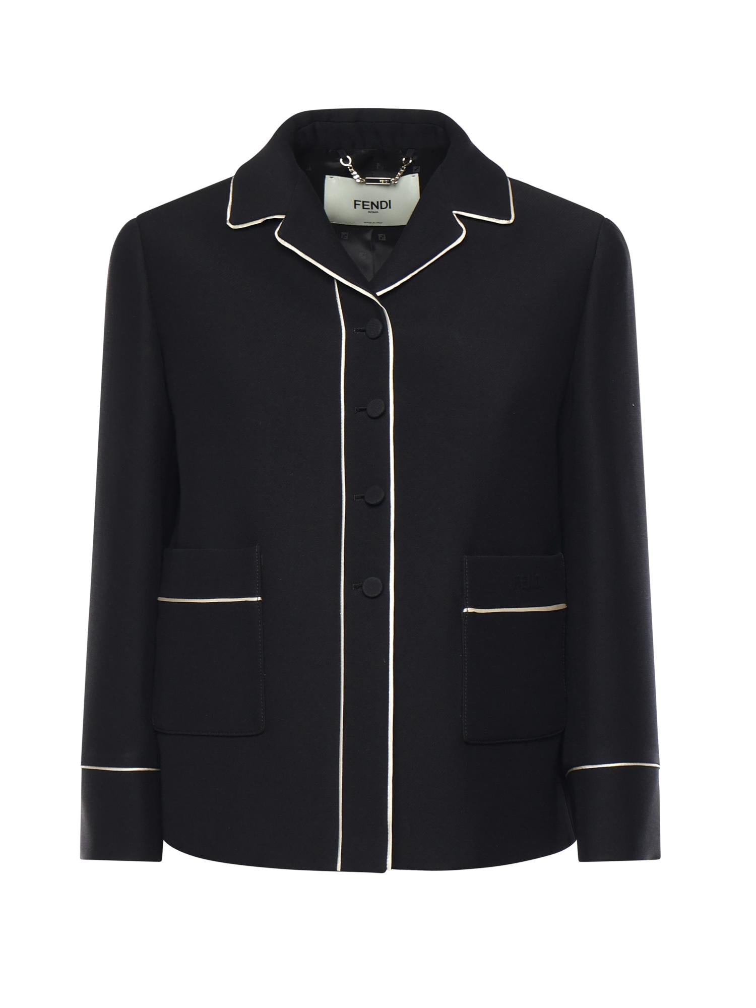 Giacca in lana e seta FJ7665 AC4GF0GME FENDI 