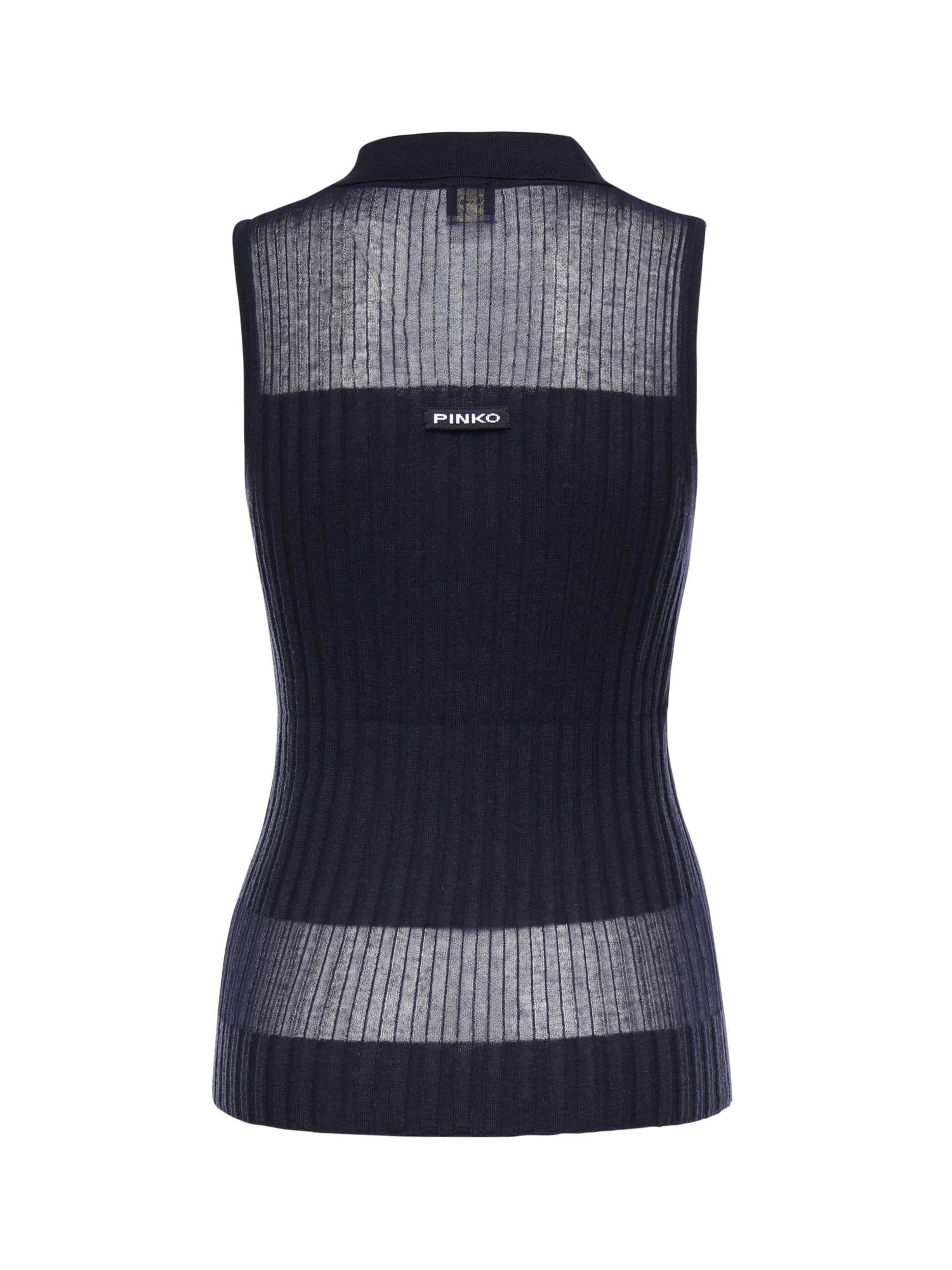 Canotta a polo in maglia a coste 106318 A34BG56 PINKO 