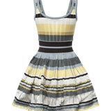 Abito corto in maglia a righe AA9R3100K266D 908 ALAIA 