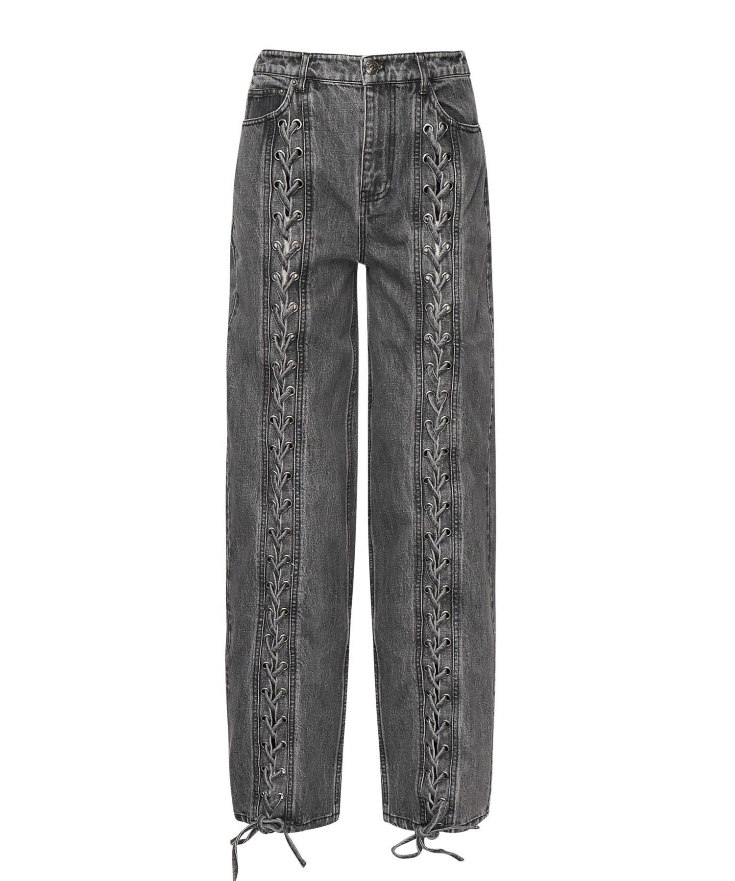 Jeans a gamba dritta con lacci 115069 100 ROTATE 